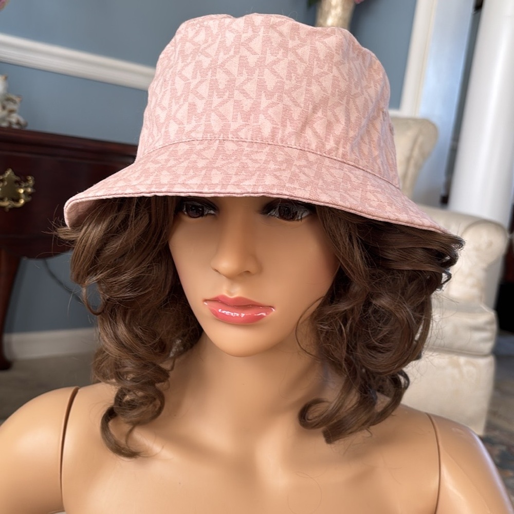 Michael Kors Light Pink Monogram Bucket Hat